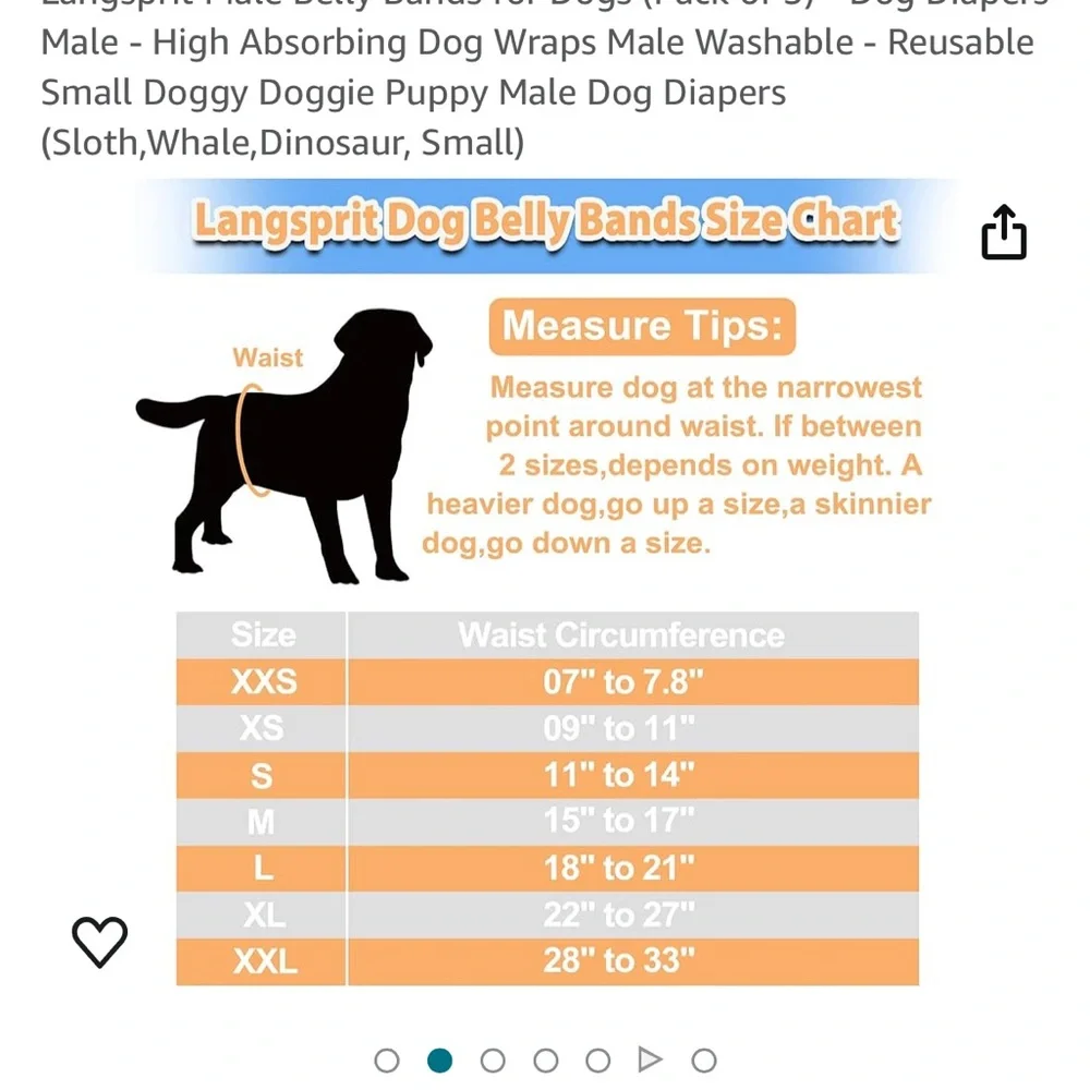 Lang spirit set of three Velcro closure, dog diapers fits small dog